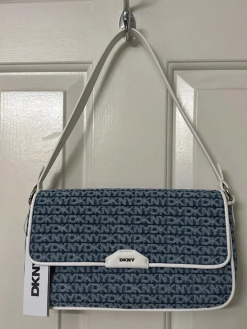 DKNY Wendy Denim Monogram Shoulder Bag NWT